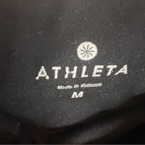 Athleta Womens Skinny Black Yoga Workout Fitness Medium Side Zippered Pockets - Picture 5 of 6